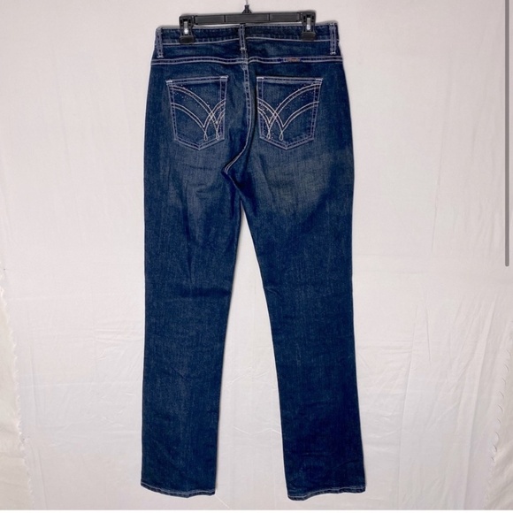 Wrangler Q Baby Med Dark Wash Mid Rise Straight Leg Jeans 9/10 - Picture 2 of 15